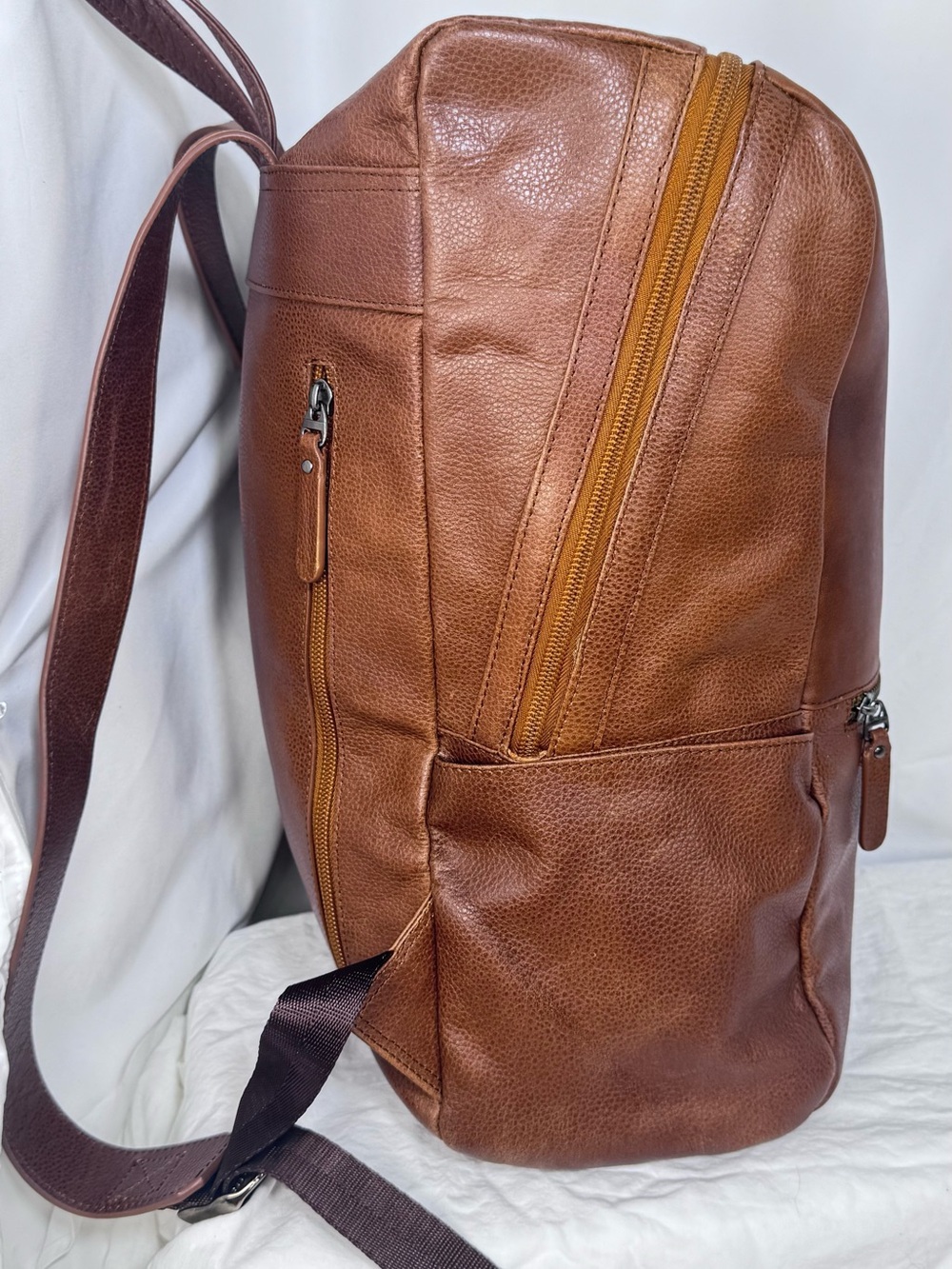 Marsha de Arriaga Brown Leather Grand National Morgan Horse Show Backpack - Picture 6 of 16